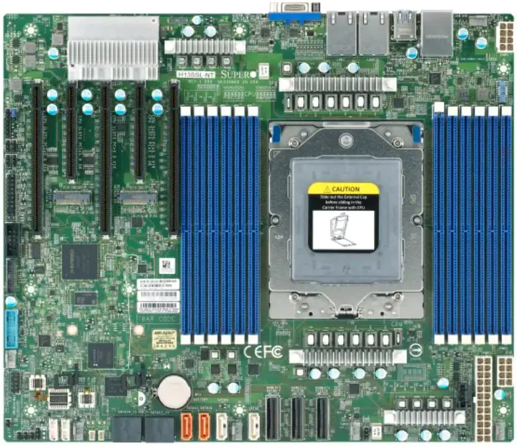 Supermicro H13SSL-NT, AMD, Socket SP5, AMD EPYC, DDR5-SDRAM, 3 TB, DIMM MBD-H13SSL-NT-O