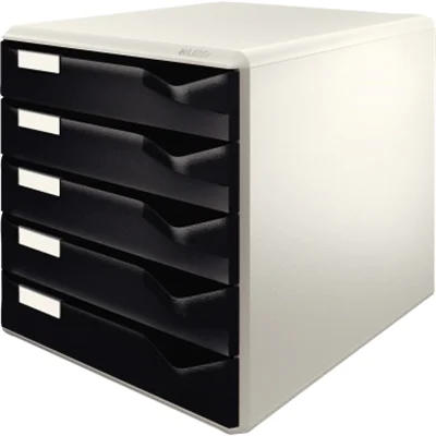 Leitz Schubladenbox 52800095 DIN A4 5Schubfächer lichtgr/sw