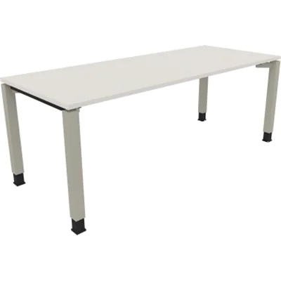 Schreibtisch Vierfuß Quadratrohr B2000xT800xH680-820 si/Weiß Schreibtisch Vierfuß Quadratrohr B2000xT800xH680-820 si/Weiß