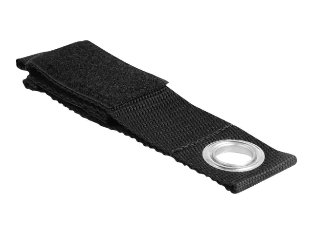 Delock - Klettverschluss - strapazierfähig mit Befestigungsöse - 26 cm - Schwarz (Packung mit 5)