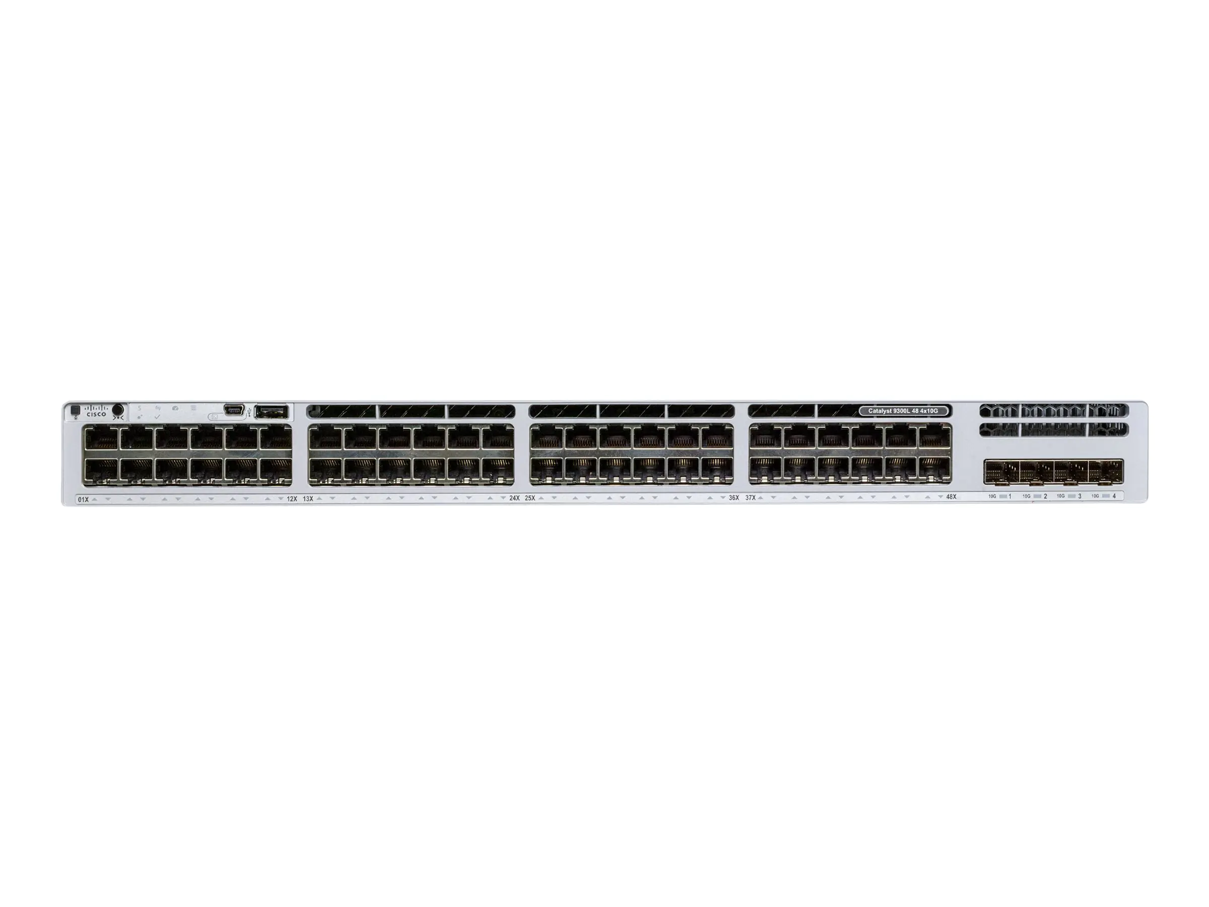 Cisco Catalyst 9300L - Network Advantage - Switch - L3 - managed - 48 x 10/100/1000 (UPOE) + 4 x 10 Gigabit SFP+ (Uplink) - an Rack montierbar - UPOE (675 W)