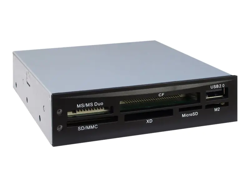 Inter-Tech Nitrox Multi Card Reader CI-02 - Kartenleser - 8,9 cm (3,5 Zoll) (CF I, CF II, MS, MS PRO, Microdrive, MMC, SD, MS Duo, xD, MS PRO Duo, TransFlash, microSD, SDHC, MS Micro) - USB 2.0