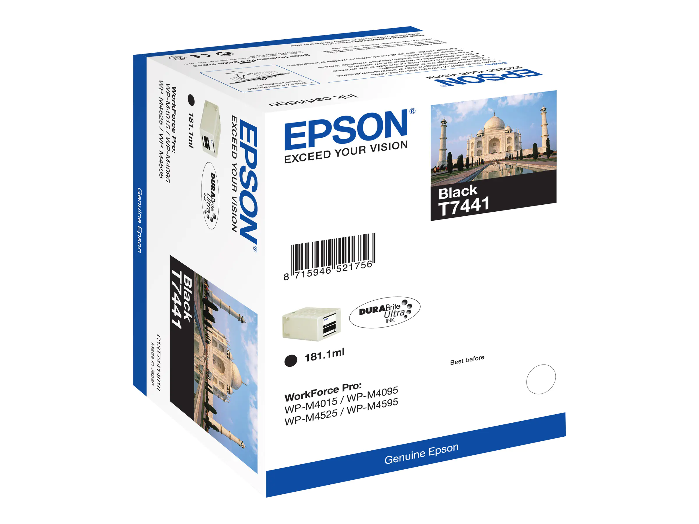 Epson T7441 - 181.1 ml - Schwarz - Original - Blisterverpackung - Tintenpatrone - für WorkForce Pro WP-M4015 DN, WP-M4095 DN, WP-M4525 DNF, WP-M4595 DNF