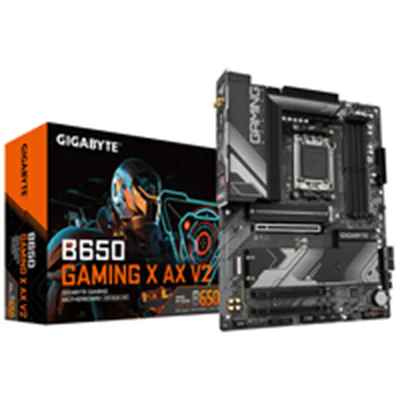 Gigabyte B650 GAMING X AX V2 - 1.X - Motherboard - ATX - Socket AM5 - AMD B650 Chipsatz - USB-C 3.2 Gen2, USB 3.2 Gen 2, USB 3.2 Gen 1, USB-C 3.2 Gen 2x2 - 2.5 Gigabit LAN, Wi-Fi 6E, Bluetooth - Onboard-Grafik (CPU erforderlich) - HD Audio (8-Kanal) Gigabyte B650 GAMING X AX V2 - 1.X - Motherboard - ATX - Socket AM5 - AMD B650 Chipsatz - USB-C 3.2 Gen2, USB 3.2 Gen 2, USB 3.2 Gen 1, USB-C 3.2 Gen 2x2 - 2.5 Gigabit LAN, Wi-Fi 6E, Bluetooth - Onboard-Grafik (CPU erforderlich) - HD Audio (8-Kanal)