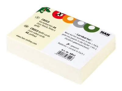 HAN Karteikarte 9812 für CROCO A8 DIN A8 liniert gelb 100 St./Pack.