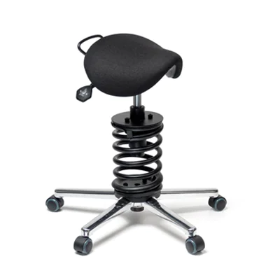 meychair Sitzhocker Assistant Pro A34 Sattel Farbe der Sitzfläche: schwarz Farbe des Fußkreuzes: alu