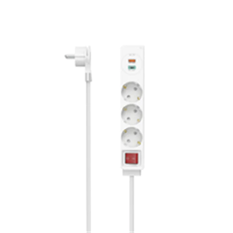 Hama 00223185, 1,4 m, Drinnen, Abgewinkelt, 1,5 mm², Weiß, 3 AC-Ausgänge
