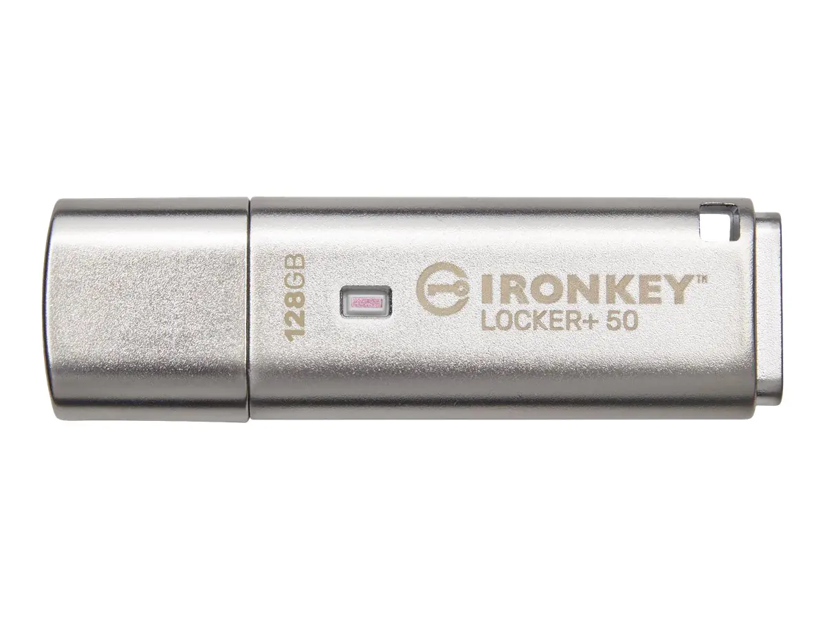 Kingston IronKey Locker+ 50 - USB-Flash-Laufwerk - verschlüsselt - 128 GB - USB 3.2 Gen 1