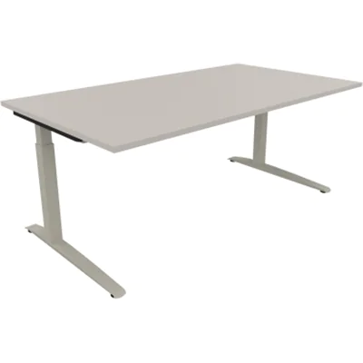 Schreibtisch Kufe Einzels. Quadrat B1800xT1000xH650-850 si/Akazie hell