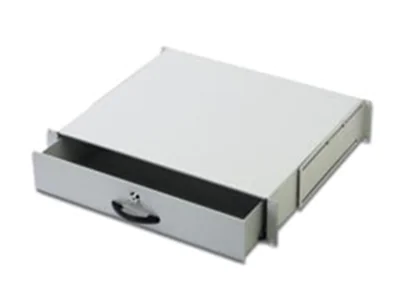 DIGITUS Abschließbare Schublade für 482,6 mm (19") Netzwerk- und Serverschränke, 2HE DN-19 KEY-2U