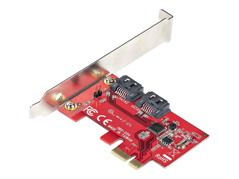 StarTech.com PCIe SATA Controller Karte - 2 Port SATA 3 Erweiterungskarte/Kontroller - 6Gbit/s - Voll/Halb Profil Blende - PCI Express Festplatten/SSD kontroller/Adapter (2P6G-PCIE-SATA-CARD)
