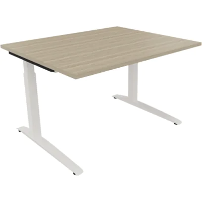 Schreibtisch Kufe Einzels. Quadrat B1200xT1000xH650-850 ws/Eiche Natur Schreibtisch Kufe Einzels. Quadrat B1200xT1000xH650-850 ws/Eiche Natur