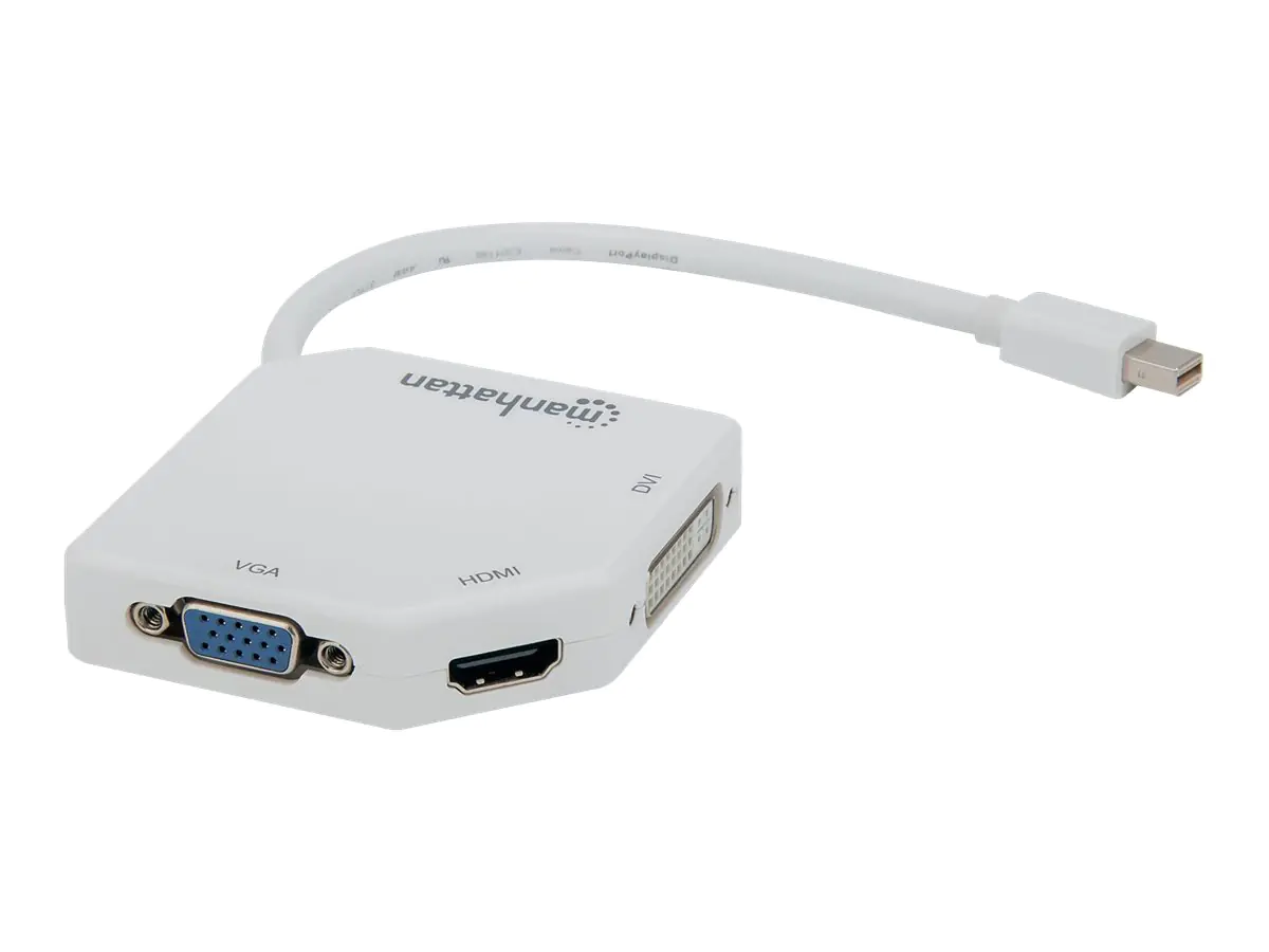 Manhattan Videokonverter - Mini DisplayPort - DVI HDMI - VGA - Weiß - 207362