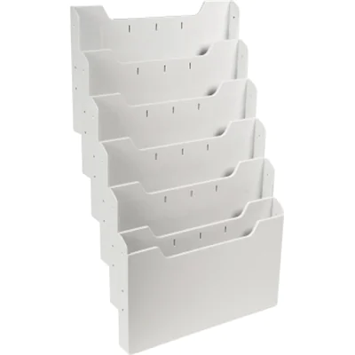 Exacompta Prospekthalter Office 32,7 x 52,3 x 11,3 cm (B x H x T) DIN A4 quer Polystyrol lichtgrau 6 Fächer Exacompta Prospekthalter Office 32,7 x 52,3 x 11,3 cm (B x H x T) DIN A4 quer Polystyrol lichtgrau 6 Fächer