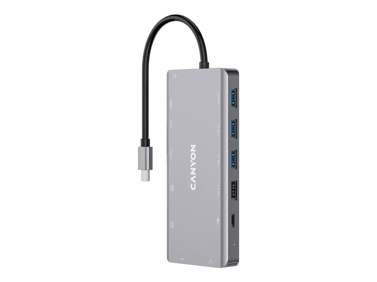 Canyon CNS-TDS12 - Dockingstation - USB-C - 13 Slots - VGA, HDMI - 1GbE