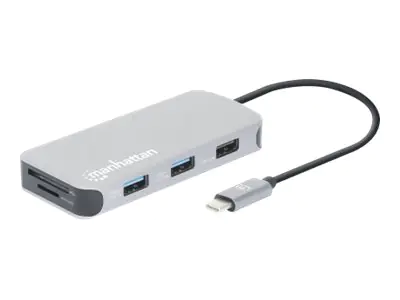 Manhattan USB-C Dock/Hub with Card Reader, Ports (x6): 130615