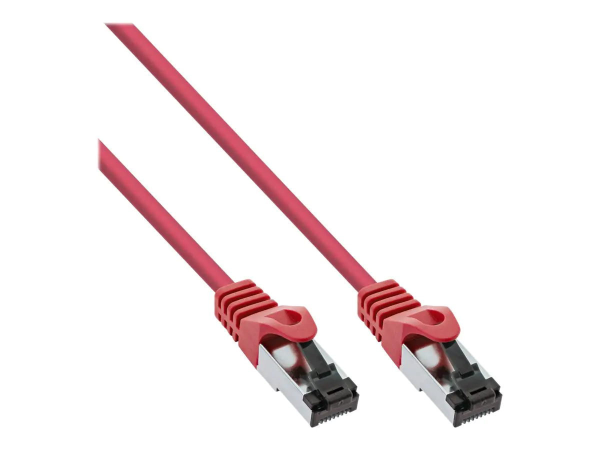 InLine - Patch-Kabel - RJ-45 (M) zu RJ-45 (M) - 1.5 m - SFTP, PiMF - CAT 8.1 - IEEE 802.3af/IEEE 802.3at - halogenfrei, geformt, rund, ohne Haken, verseilt, hauchvergoldete Kontakte - Rot InLine - Patch-Kabel - RJ-45 (M) zu RJ-45 (M) - 1.5 m - SFTP, PiMF - CAT 8.1 - IEEE 802.3af/IEEE 802.3at - halogenfrei, geformt, rund, ohne Haken, verseilt, hauchvergoldete Kontakte - Rot