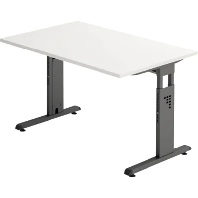 Hammerbacher Schreibtisch VOS12/W/G C-Fuß 120x80cm weiß/graphit Hammerbacher Schreibtisch VOS12/W/G C-Fuß 120x80cm weiß/graphit