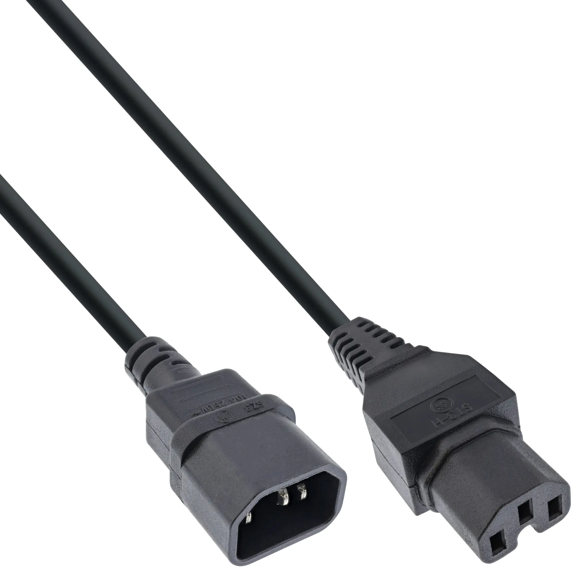 InLine - Spannungsversorgungs-Verlängerungskabel - IEC 60320 C15 gerade zu IEC 60320 C14 gerade - 3 m - Schwarz InLine - Spannungsversorgungs-Verlängerungskabel - IEC 60320 C15 gerade zu IEC 60320 C14 gerade - 3 m - Schwarz