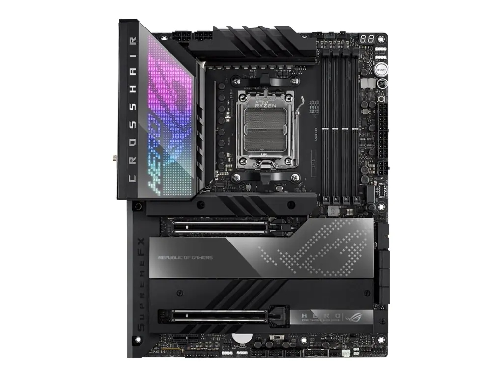 ASUS ROG CROSSHAIR X670E HERO - Motherboard - ATX - Socket AM5 - AMD X670E Chipsatz - USB4, USB-C 3.2 Gen 2x2, USB 3.2 Gen 2, USB-C 3.2 Gen2, USB 3.1 Gen 1 - 2.5 Gigabit LAN, Wi-Fi 6E, Bluetooth - Onboard-Grafik (CPU erforderlich) - HD Audio (8-Kanal