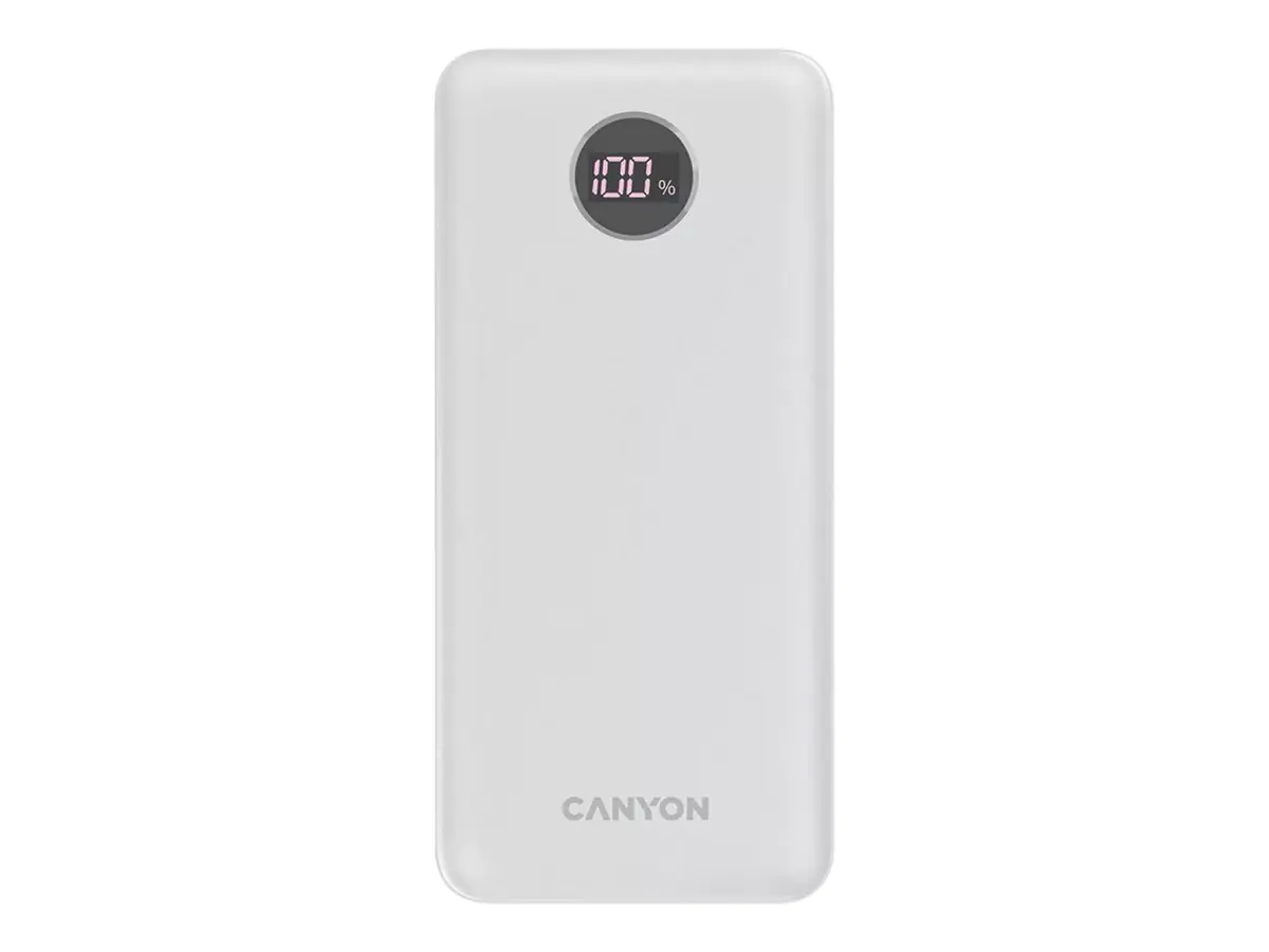 Canyon PB-2002 - Powerbank - 20000 mAh - 22.5 watt - 5 A - 3 Ausgabeanschlussstellen (USB-C, 2 x USB) CNE-CPB2002W