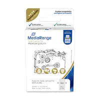 MEDIARANGE ge Schriftband 9mm schwarz/transp. TZ-121/TZe-121 8m