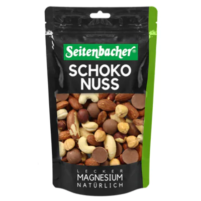 Seitenbacher Nussmischung Schoko-Nuss Paranusskerne, Cashewkerne, Mandelkerne, Haselnusskerne, Vollmilchschokolade 200 g/Pack. Seitenbacher Nussmischung Schoko-Nuss Paranusskerne, Cashewkerne, Mandelkerne, Haselnusskerne, Vollmilchschokolade 200 g/Pack.