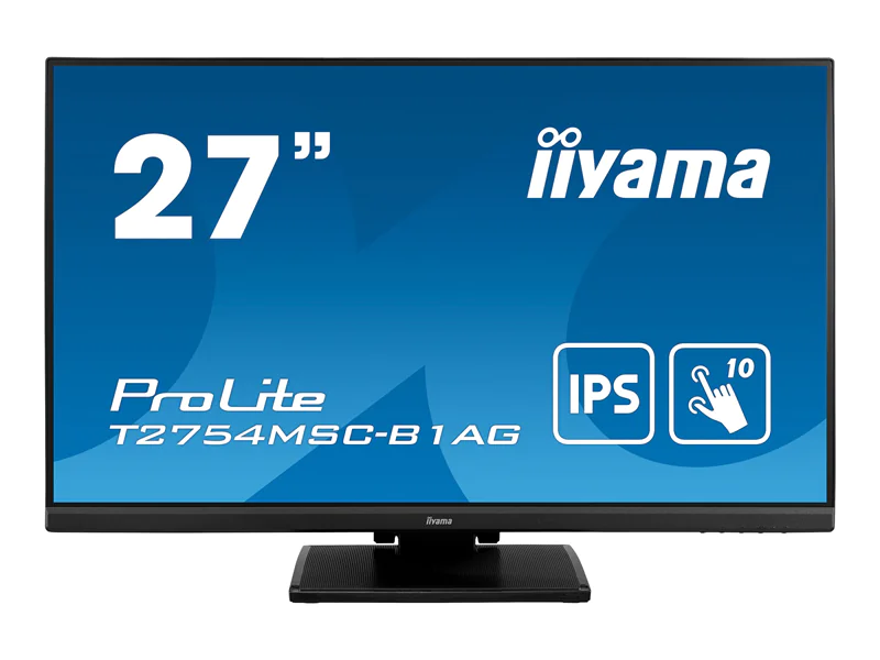 iiyama ProLite T2754MSC-B1AG - LED-Monitor - 68.6 cm (27") - Touchscreen - 1920 x 1080 Full HD (1080p) @ 60 Hz - IPS - 300 cd/m² - 1000:1 - 4 ms - HDMI, VGA - Lautsprecher - mattschwarz iiyama ProLite T2754MSC-B1AG - LED-Monitor - 68.6 cm (27") - Touchscreen - 1920 x 1080 Full HD (1080p) @ 60 Hz - IPS - 300 cd/m² - 1000:1 - 4 ms - HDMI, VGA - Lautsprecher - mattschwarz