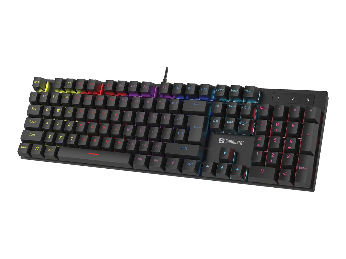 Sandberg - Tastatur - Hintergrundbeleuchtung - USB - QWERTZ - Deutsch - Tastenschalter: blauer Schalter