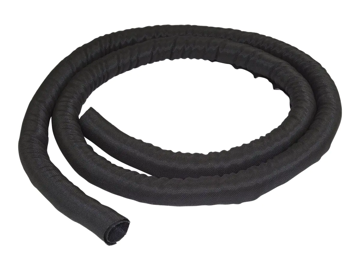 StarTech 2m Kabelschlauch - Kabelkanal für Kabelmanagement - 25mm Polyester Kabelkanal - Kabelhüllen-Kit - Schwarz - 2 m