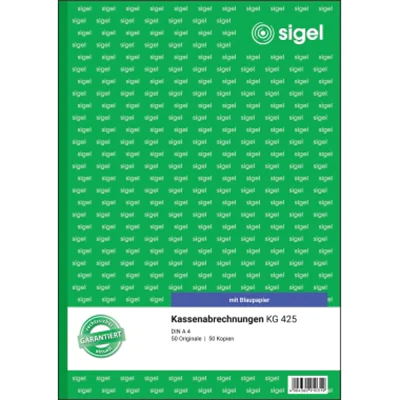SIGEL Kassenabrechnung KG425 DIN A4 2x50Blatt SIGEL Kassenabrechnung KG425 DIN A4 2x50Blatt