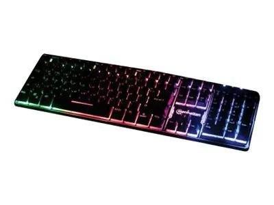 IC Intracom Manhattan Gaming USB Keyboard, Metal Base Edition, 12 Function Keys, Rainbow-LED Backlighting, 19 Anti-Ghost Key Caps, IPX4 (Splashproof) 178457