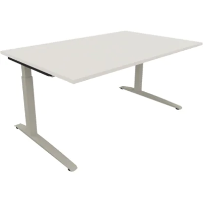 Schreibtisch Kufe Einzels. Quadrat B1600xT1000xH650-850 si/Weiß Schreibtisch Kufe Einzels. Quadrat B1600xT1000xH650-850 si/Weiß