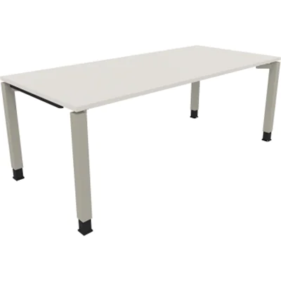 Schreibtisch Vierfuß Quadratrohr B2000xT900xH680-820 si/Weiß Schreibtisch Vierfuß Quadratrohr B2000xT900xH680-820 si/Weiß