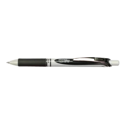 Pentel EnerGel Roller ECO, Ausziehbarer Gelschreiber, Schwarz, Schwarz, Silber, Weiß, Rund, 0,35 mm, 0,7 mm BL77E-AX