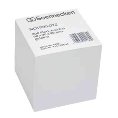 Soennecken Notizklotz 5803 9x9x9cm 800Blatt weiß Soennecken Notizklotz 5803 9x9x9cm 800Blatt weiß