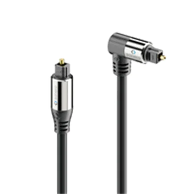 Sonero Premium - Digitales Audio-Kabel (optisch) - TOSLINK männlich zu TOSLINK männlich gewinkelt - 3 m - Glasfaser - Schwarz