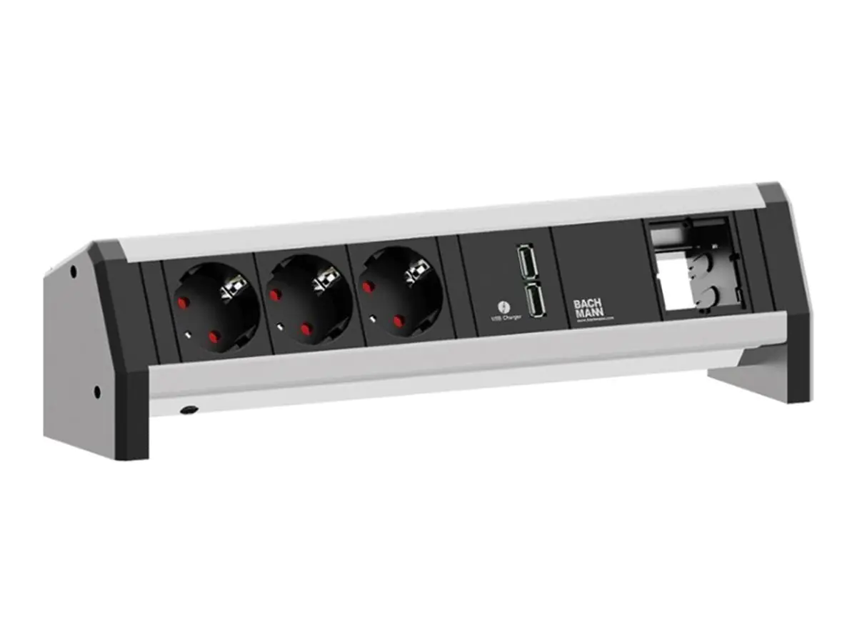 Bachmann DESK - Steckdosenleiste - Eingabe, Eingang GST18 - Ausgangsanschlüsse: 5 (power CEE 7/3, USB) 902.0253