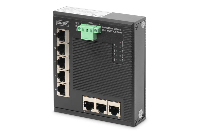 DIGITUS DN-651127 - Switch - 8 x 10/100/1000 - an DIN-Schiene montierbar - Gleichstrom