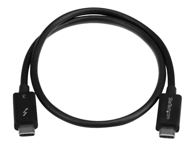 StarTech 50cm Thunderbolt 3 (40Gbit/s) USB-C Kabel - Thunderbolt, USB und DisplayPort kompatibel - Thunderbolt-Kabel - USB-C (M) bis USB-C (M) - Thunderbolt 3 / USB / DisplayPort - 50 cm - Schwarz - für P/N: PEXUSB321C, TB33A1C, TB3DK2DHV, TB3DK2DHVUE, TB