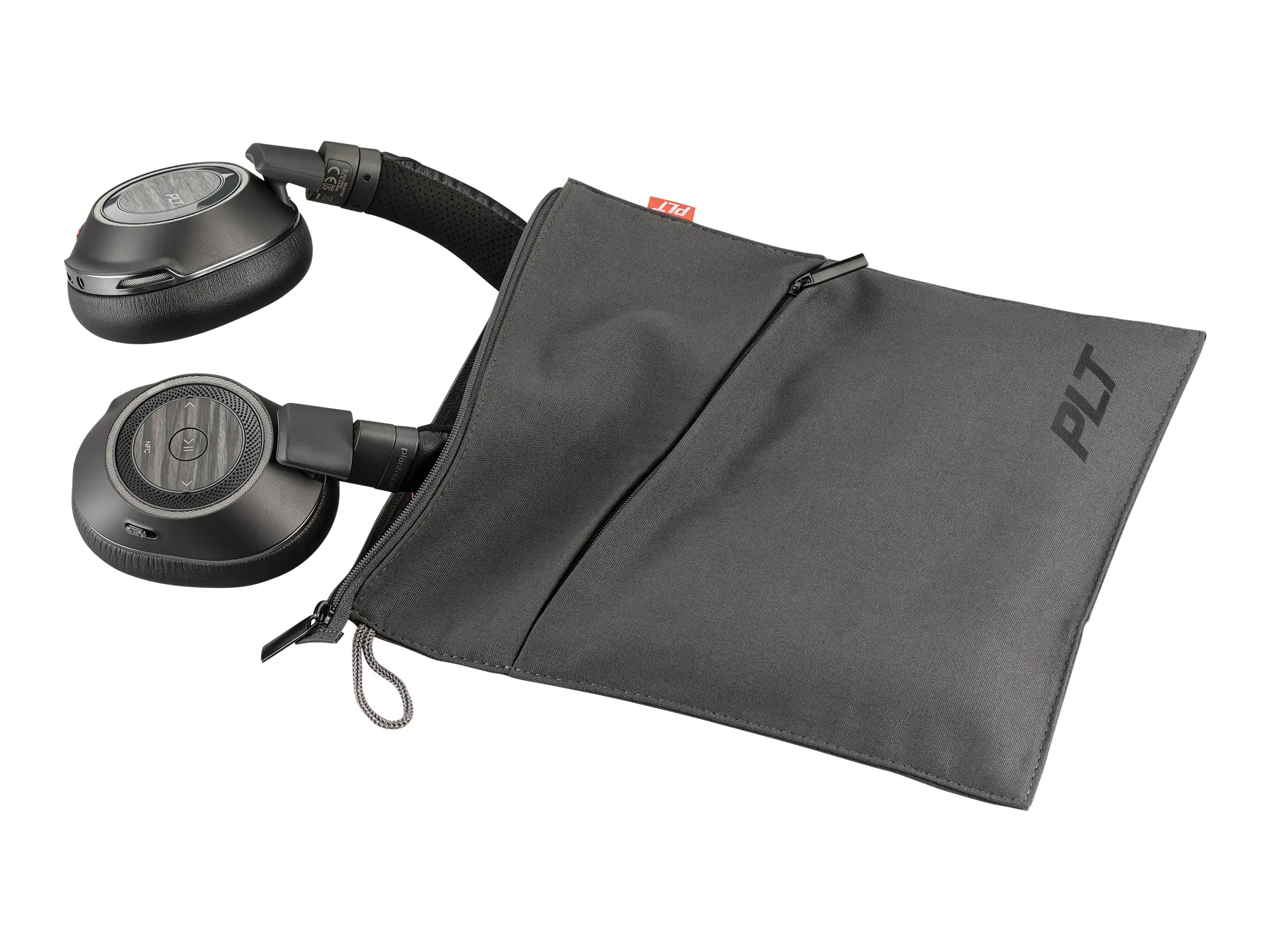Poly Voyager 8200 UC - Kopfhörer mit Mikrofon - ohrumschließend - Bluetooth - kabellos - NFC - aktive Rauschunterdrückung - 3,5 mm Stecker - Schwarz