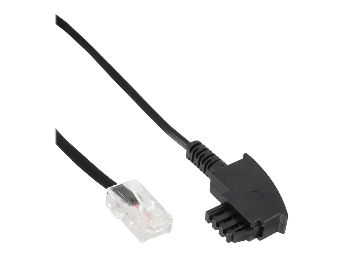 InLine - Telefonkabel - TAE-F (M) zu RJ-45 (2-polig) (M) - 3 m - ungeschirmt - flach - Schwarz InLine - Telefonkabel - TAE-F (M) zu RJ-45 (2-polig) (M) - 3 m - ungeschirmt - flach - Schwarz