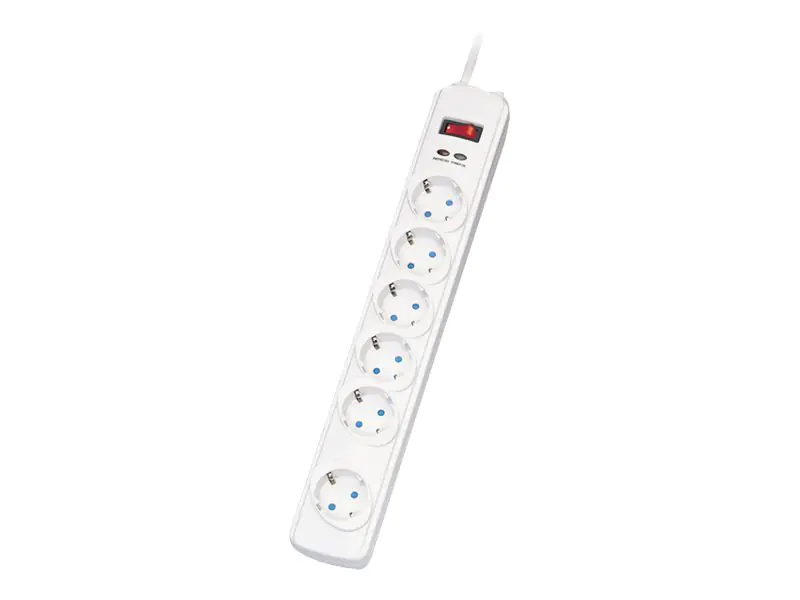 ROLINE SurgeSecure - Steckdosenleiste - Wechselstrom 230 V - 2300 Watt - Ausgangsanschlüsse: 6 - 1.8 m ROLINE SurgeSecure - Steckdosenleiste - Wechselstrom 230 V - 2300 Watt - Ausgangsanschlüsse: 6 - 1.8 m