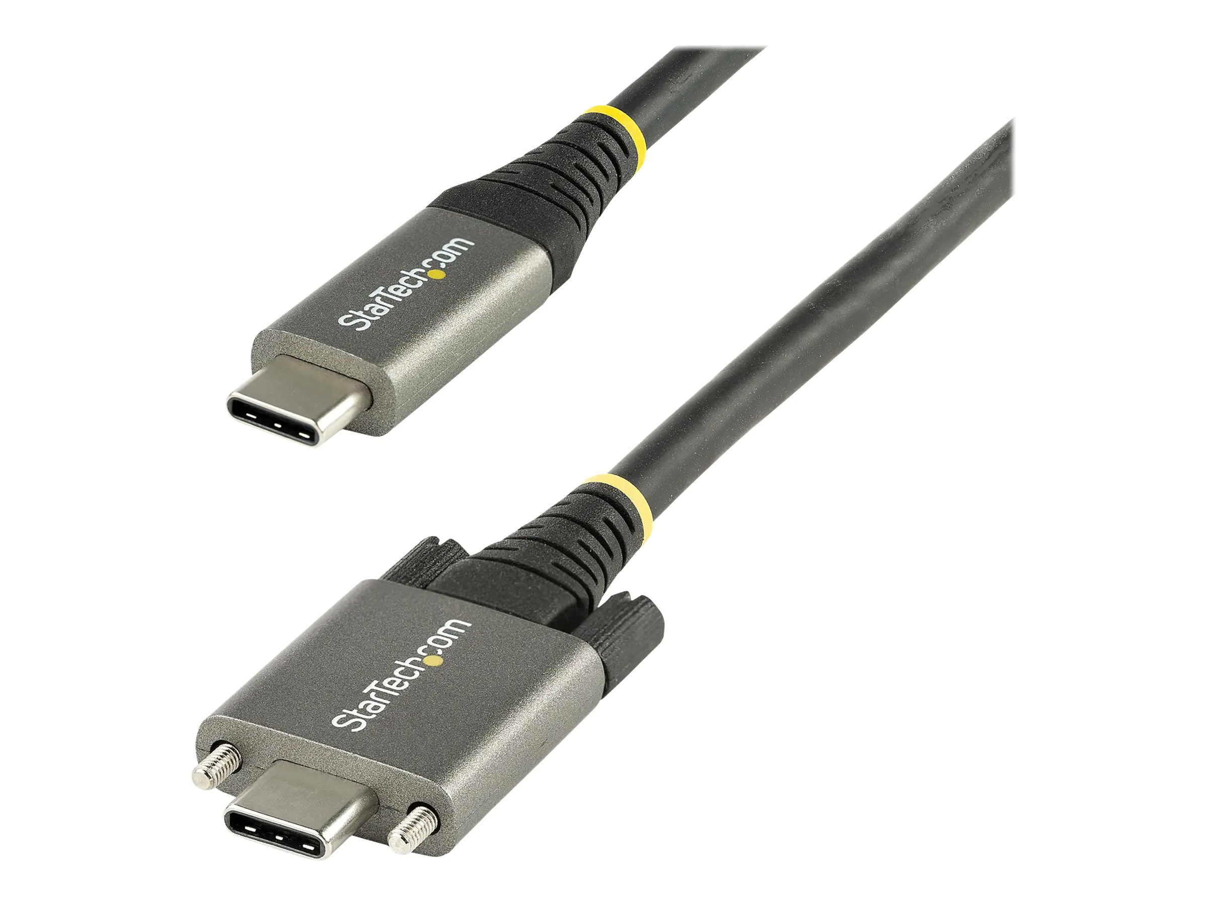 StarTech 50cm USB-C Kabel mit Schraubensicherung 10Gbit/s - USB 3.1/3.2 Gen 2 Typ-C Kabel - 100W (5A) Power Delivery Laden, DP Alt Modus - USB-C Kabel zum Laden/Synchronisieren (USB31CCSLKV50CM) - USB-Kabel - 24 pin USB-C (M) gerade/verriegelnd zu 24 pin