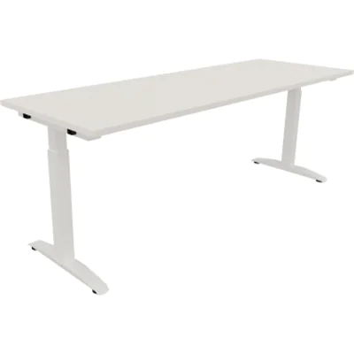 Schreibtisch Kufe Einzels. Quadrat B2000xT700xH650-850 ws/Weiß Schreibtisch Kufe Einzels. Quadrat B2000xT700xH650-850 ws/Weiß