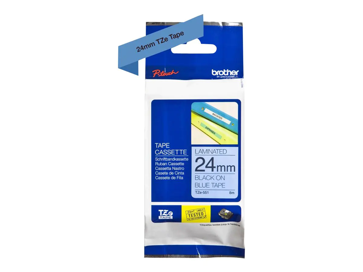 Brother TZe-551 - Schwarz auf Blau - Rolle (2,4 cm) TZE551