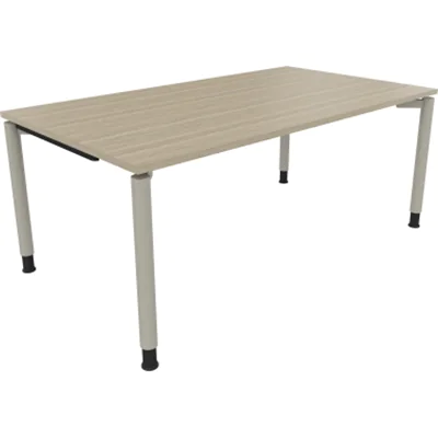 Schreibtisch Vierfuß Rundrohr B1800xT1000xH680-820 si/Eiche Natur Schreibtisch Vierfuß Rundrohr B1800xT1000xH680-820 si/Eiche Natur