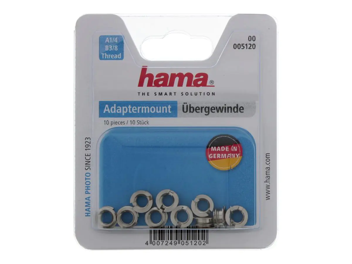 Hama Tripod Conversion Bushings - Stativ-Reduzierhülse (3/8 Zoll auf 1/4 Zoll) (Packung mit 10) Hama Tripod Conversion Bushings - Stativ-Reduzierhülse (3/8 Zoll auf 1/4 Zoll) (Packung mit 10)