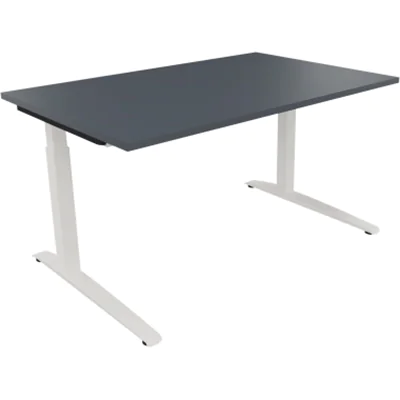 Schreibtisch Kufe Einzels. Quadrat B1400xT900xH650-850 ws/Lavagrau Schreibtisch Kufe Einzels. Quadrat B1400xT900xH650-850 ws/Lavagrau