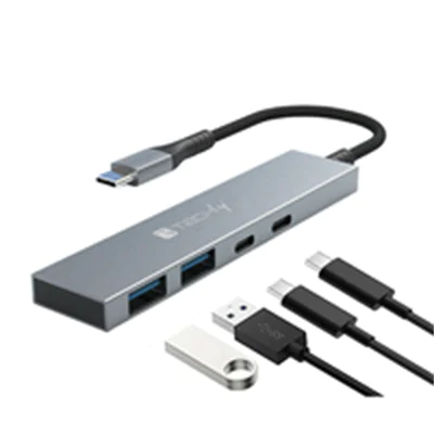 Techly USB3.2 Slim Hub 2x USB-A und USB-C